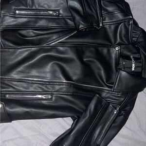 Black Bomber Jacket with Varsity Style